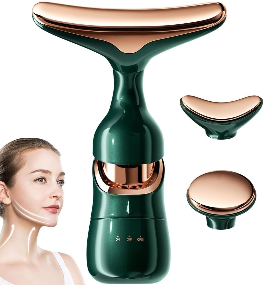 Facial Massager for Face and Neck, 3-in-1 Face Massager for Women, Anti Wrinkle & Aging Facial and Neck Massage Kit with 3 Massage Modes for Skin Care,Improve,Firm,Tightening and Smooth (Multi)