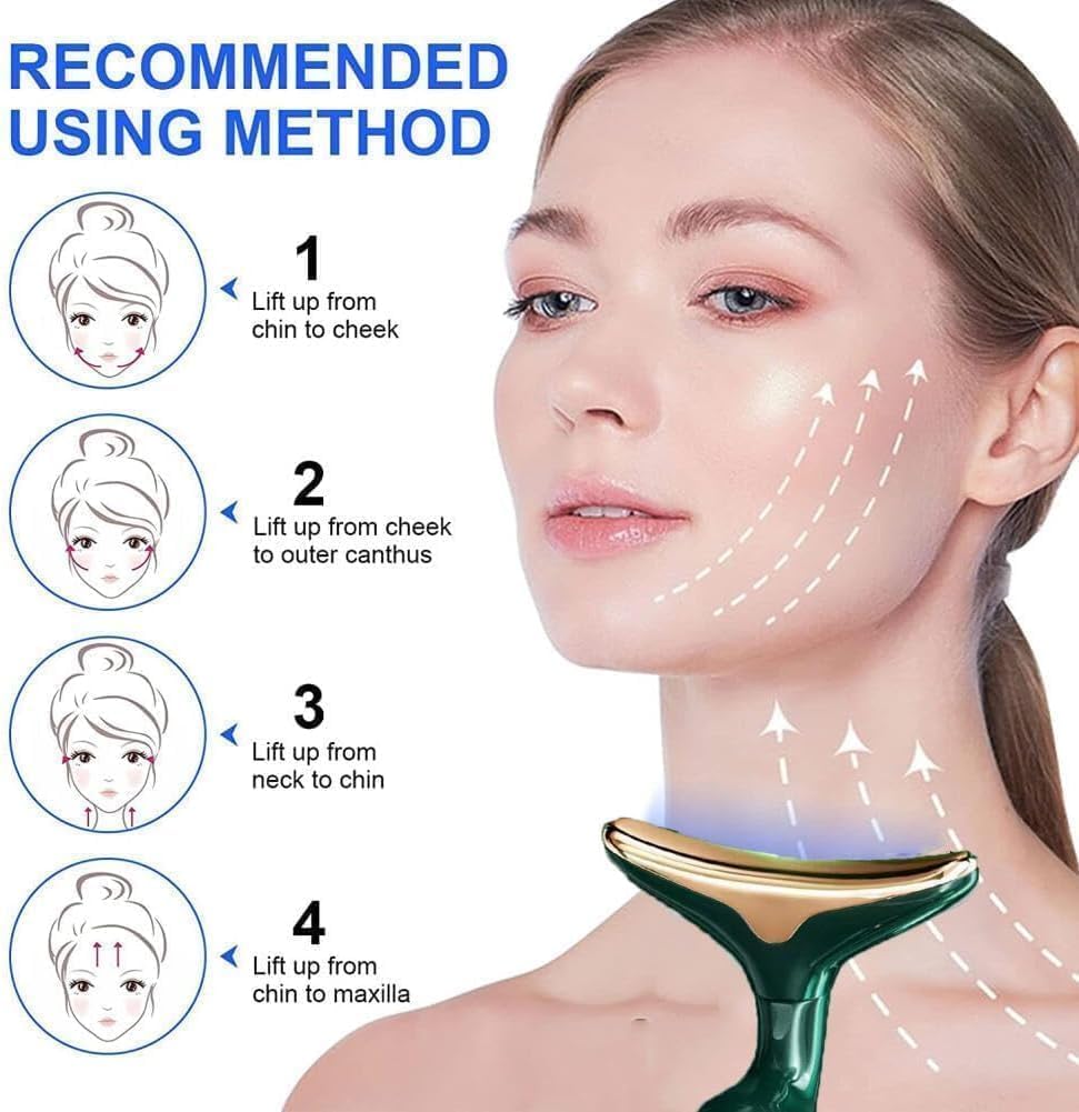 Facial Massager for Face and Neck, 3-in-1 Face Massager for Women, Anti Wrinkle & Aging Facial and Neck Massage Kit with 3 Massage Modes for Skin Care,Improve,Firm,Tightening and Smooth (Multi)