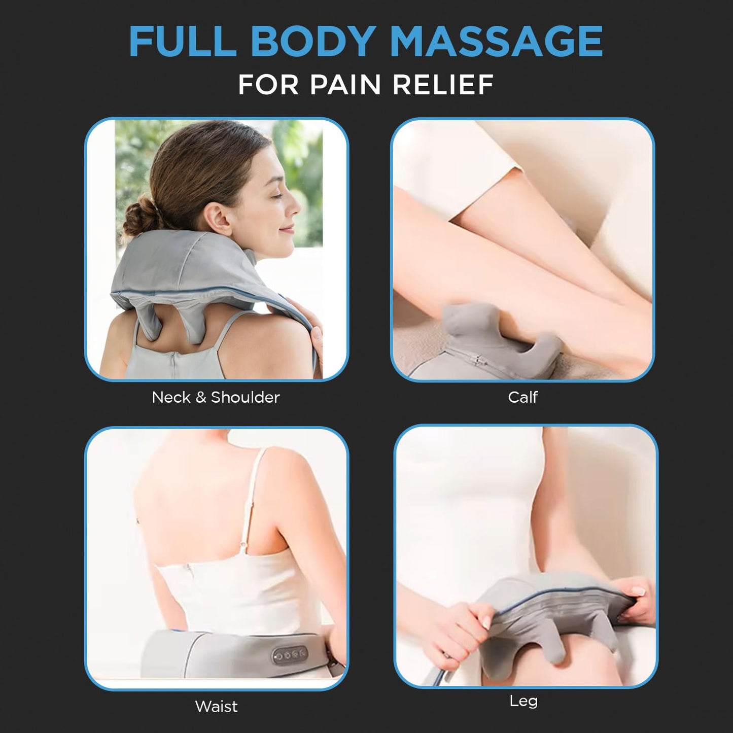 Neck Massager for Cervical Pain | Cervical Massager | Shoulder Massage for Pain Relief with Heating | Electric Wearable Neck Massage for Back, Shoulders, Waist and Legs