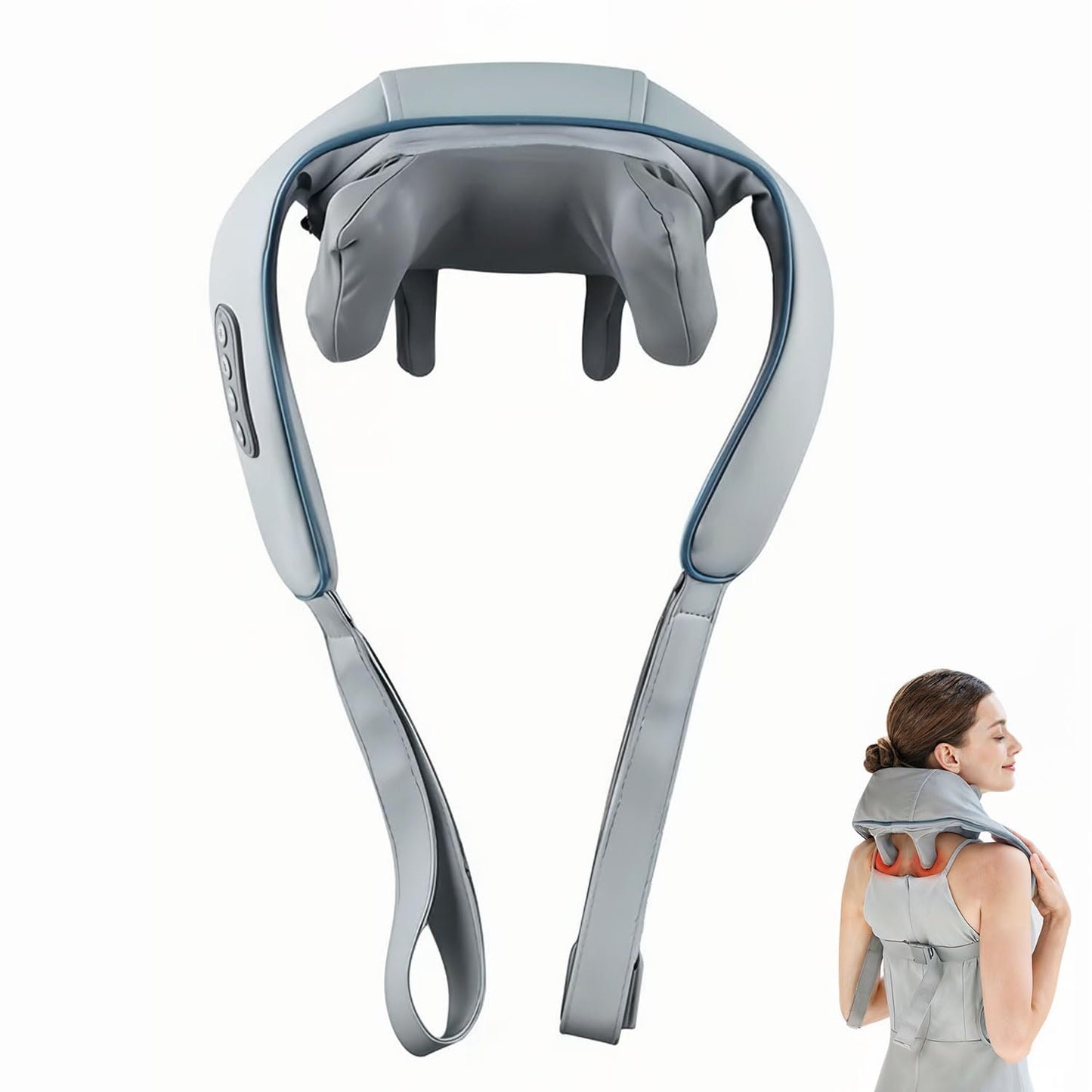 Neck Massager for Cervical Pain | Cervical Massager | Shoulder Massage for Pain Relief with Heating | Electric Wearable Neck Massage for Back, Shoulders, Waist and Legs