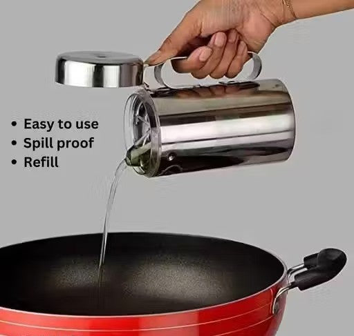 Stainless Steel Oil Dispenser 1L (Leak Proof)